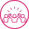 Fast-paced, friendly team environment icon